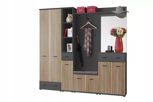 Garderoba z ozdobą imitującą lamele MARCO IV - Szafy - miniaturka - grafika 1