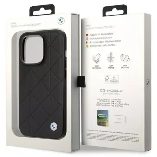Etui na telefon BMW BMHCP14L22RQDK do Apple iPhone 14 Pro 6,1" czarny/black Leather Quilted - Etui i futerały do telefonów - miniaturka - grafika 8