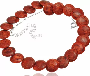 PIĘKNY NATURALNY KORAL NASZYJNIK SREBRO - Naszyjniki - miniaturka - grafika 1