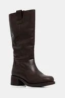 Kozaki damskie - Fly London kozaki skórzane RINT246FLY damskie kolor brązowy na słupku P145346001 - miniaturka - grafika 1