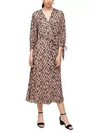 Sukienki - s.Oliver BLACK LABEL Damska sukienka z szyfonu beżowa AOP 44 - miniaturka - grafika 1