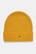Czapki męskie - Tommy Hilfiger czapka z domieszką kaszmiru kolor żółty  AM0AM12796 - miniaturka - grafika 1