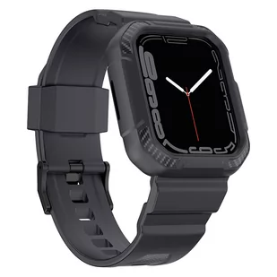 Kingxbar CYF106 2w1 pancerne etui Apple Watch SE, 8, 7, 6, 5, 4, 3, 2, 1 (41, 40, 38 mm) z paskiem szare - Akcesoria do smartwatchy - miniaturka - grafika 2