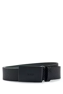 BOSS Męski pasek Tion-Carbon_Sz35 Belt, Black1, 85 - Paski - miniaturka - grafika 1
