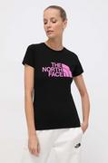 Koszulki sportowe damskie - The North Face t-shirt bawełniany damski kolor czarny - miniaturka - grafika 1