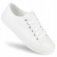 Trampki damskie - TRAMPKI damskie buty BIG STAR OCIEPLANE na jesień niskie białe OO274927 37 - miniaturka - grafika 1