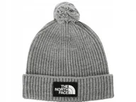 Czapki damskie - THE NORTH FACE - CZAPKA - NF0A3FN3DYY-0S szara czapka zimowa z pomponem - miniaturka - grafika 1