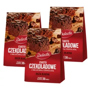 Delecta Duża blacha ciasto czekoladowe Zestaw 3 x 670 g - Dodatki do ciast w proszku - miniaturka - grafika 1