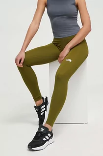 Legginsy - The North Face legginsy sportowe Flex damskie kolor zielony gładkie - grafika 1