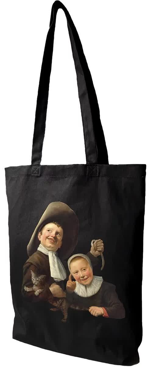 Torba bawełniana Chłopiec i dziewczynka z kotem i węgorzem Judith Leyster