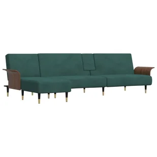 Sofa rozkładana L, ciemnozielona, 279x140x70 cm, a - Narożniki - miniaturka - grafika 1