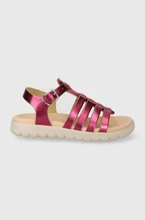 Buty dla dziewczynek - Geox sandały skórzane dziecięce SANDAL SOLEIMA kolor fioletowy - grafika 1