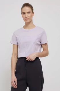 Koszulki i topy damskie - Guess t-shirt bawełniany kolor fioletowy - grafika 1