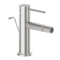 Baterie bidetowe - KFA Armatura Bateria bidetowa stalowa srebrna 14.4 cm Flint z korkiem - miniaturka - grafika 1