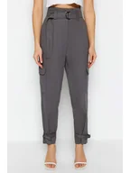 Spodnie damskie - trendyol Bojówki w kolorze antracytowym - miniaturka - grafika 1