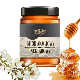Miód Akacjowy naturalny premium polskie pasieki Specjały Galicyjskie 400g - Miód - miniaturka - grafika 1
