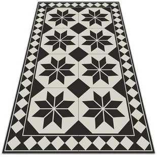 Modny dywan winylowy Czarno-białe gwiazdy 140x210 cm - Dywany - miniaturka - grafika 1