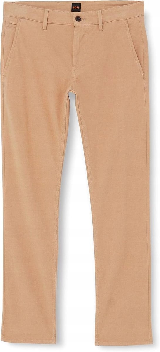 BOSS BRĄZOWE PROSTE SPODNIE CASUAL BAWEŁNA ELASTAN 34/32 6FA