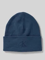 Czapki damskie - Czapka beanie z wyhaftowanym logo - miniaturka - grafika 1