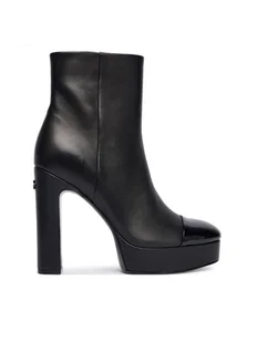 Guess Botki FLFRNT LEA10 Czarny - Botki damskie - miniaturka - grafika 1