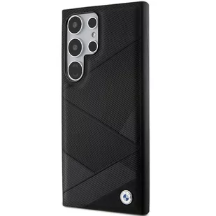 BMW BMHCS24L23RCGPK S24 Ultra S928 czarny/black hardcase Signature Leather Crossing Lines Pattern - Etui i futerały do telefonów - miniaturka - grafika 2