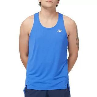 Koszulki sportowe męskie - Koszulka New Balance MT23220MIB - niebieska - grafika 1