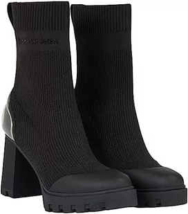 Calvin Klein Damskie skarpety na platformie dzianinowe Wn Mid Boot, Potrójny czarny, 39.5 EU - Skarpetki damskie - miniaturka - grafika 1