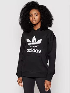 Bluzy damskie - Adidas Bluza adicolor Trefoil FM3307 Czarny Regular Fit - grafika 1