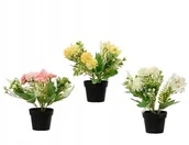 Sztuczne kwiaty - Roślina kwitnąca z doniczką kwiat dekoracyjny 24x18 cm - miniaturka - grafika 1