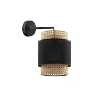 Lampy ścienne - TK Lighting Kinkiet nowoczesny BOHO Black 1pł. ratan 6550 - miniaturka - grafika 1