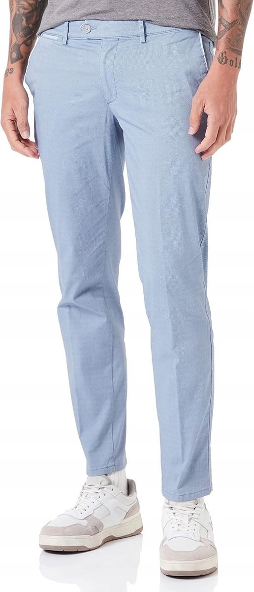 EUREX NIEBIESKIE ELEGANCKIE SPODNIE CHINOS Z BAWEŁNY 33 J9A