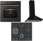 Zestawy AGD - Zestaw AGD do zabudowy Gorenje Classico Piekarnik elektryczny BOS67371CLB + Płyta gazowa GW6D42CLB + Okap kominowy WHC63CLB - miniaturka - grafika 1