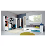 Zestawy mebli dla dzieci - Zestaw Mebli Młodzieżowych C Tablo Meblar Grafit, Biały Lux, Atlantic - miniaturka - grafika 1