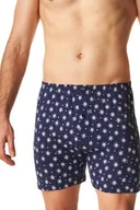 Majtki męskie - Bokserki męskie typu szorty granatowe w świąteczny wzór MXC 513 Key - miniaturka - grafika 1