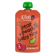 Desery dla dzieci - Ella's Kitchen BIO Baby ryż, gruszka i brzoskwinia, 120 g - miniaturka - grafika 1