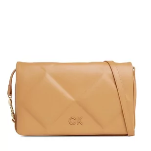 Torebka Calvin Klein Re-Lock Quilt Shoulder Bag K60K611021 Brown Sugar GA5 - Torebki damskie - miniaturka - grafika 1