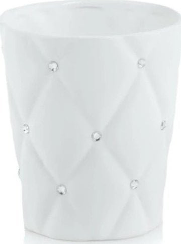 Polnix Doniczka ceramiczna glamour biała cyrkonie 14 cm