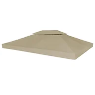Pawilony ogrodowe - vidaXL Zadaszenie altany, 2-poziomowe, 310 g/m, 4 x 3 m, taupe - miniaturka - grafika 1