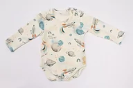 Body dla niemowląt - BABY 01198 Body niemowlęce dł rękaw Kosmos Ecru 68/74 - miniaturka - grafika 1