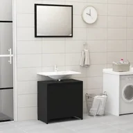 Meble łazienkowe - vidaXL vidaXL Zestaw mebli łazienkowych, czarny, płyta wiórowa 8720286015995 - miniaturka - grafika 1