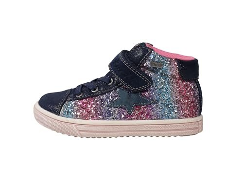 Lurchi Dziewczęce 84l1063005 sneakersy, Navy Rainbow Glitter, 27 EU