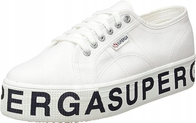 SUPERGA DAMSKIE TRAMPKI BIAŁE Z NAPISAMI 37,5 1S5Z