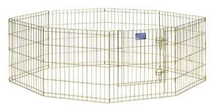 MidWest Homes for Pets Składany metalowy długopis do ćwiczeń dla psów, kojec dla zwierząt domowych z drzwiami, 60,96 x 60,96 cm, złoty cynk, 540-24 - Długopisy - miniaturka - grafika 1