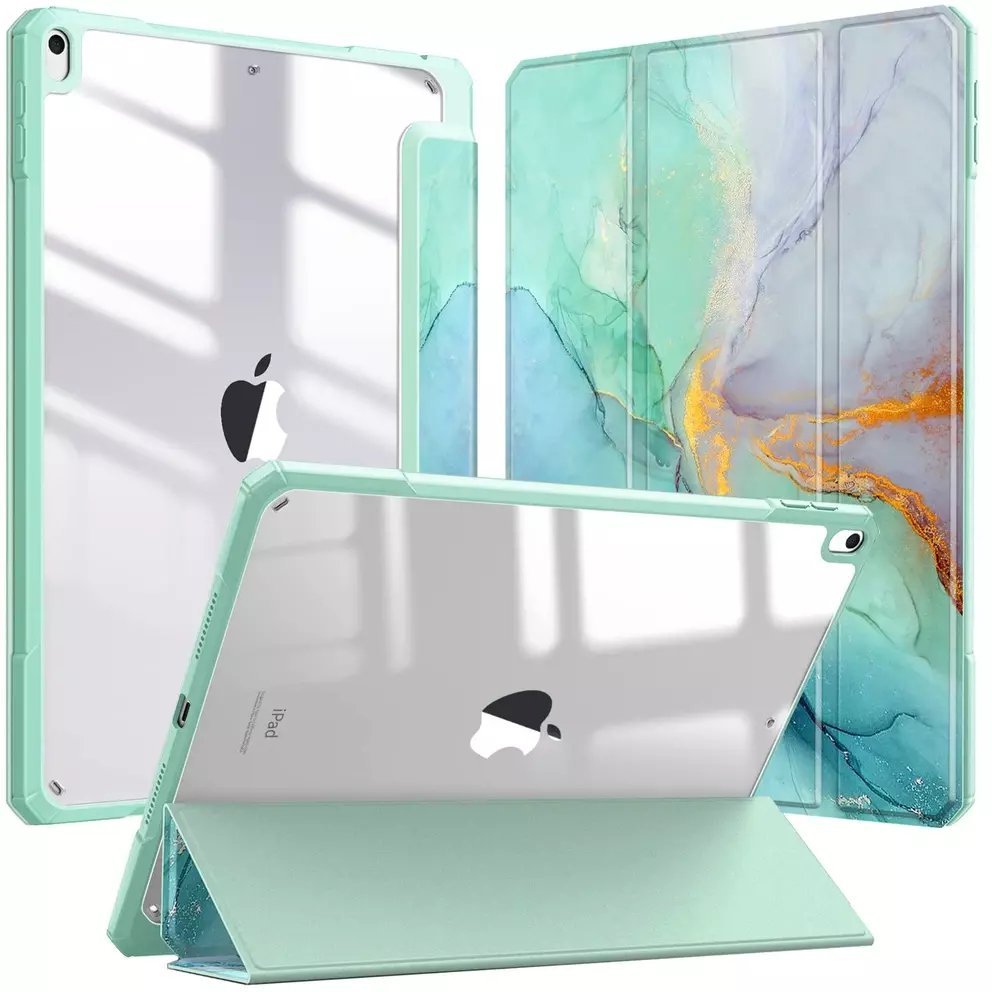 Etui na tablet 4kom.pl Etui GRAFICZNE do Apple iPad 10.9 2022 Gen 10 / 11 2025 A16 Gen 11 z klapką, zielone
