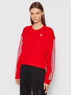 Bluzy damskie - Adidas Bluza HC2063 Czerwony Relaxed Fit - miniaturka - grafika 1