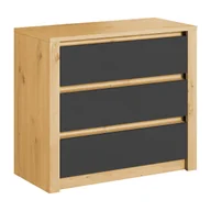 Komody - Komoda z trzema szufladami Vinto dąb artisan/szary - miniaturka - grafika 1