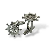 Spinki do mankietów i krawatów - Spinki do mankietów - KOŁA STEROWE (srebrne) - miniaturka - grafika 1