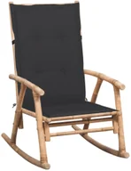 Fotele - Bujany fotel bambusowy z antracytową poduszką P9-R32 - miniaturka - grafika 1