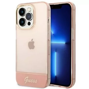 Guess GUHCP14LHGCOP iPhone 14 Pro 6,1` różowy/pink hardcase Translucent - Etui i futerały do telefonów - miniaturka - grafika 1