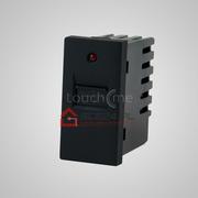 Gniazdka elektryczne - Moduł 1/2, gniazdo USB, przesłona, lampka sygnalizacyjna, czarne - miniaturka - grafika 1